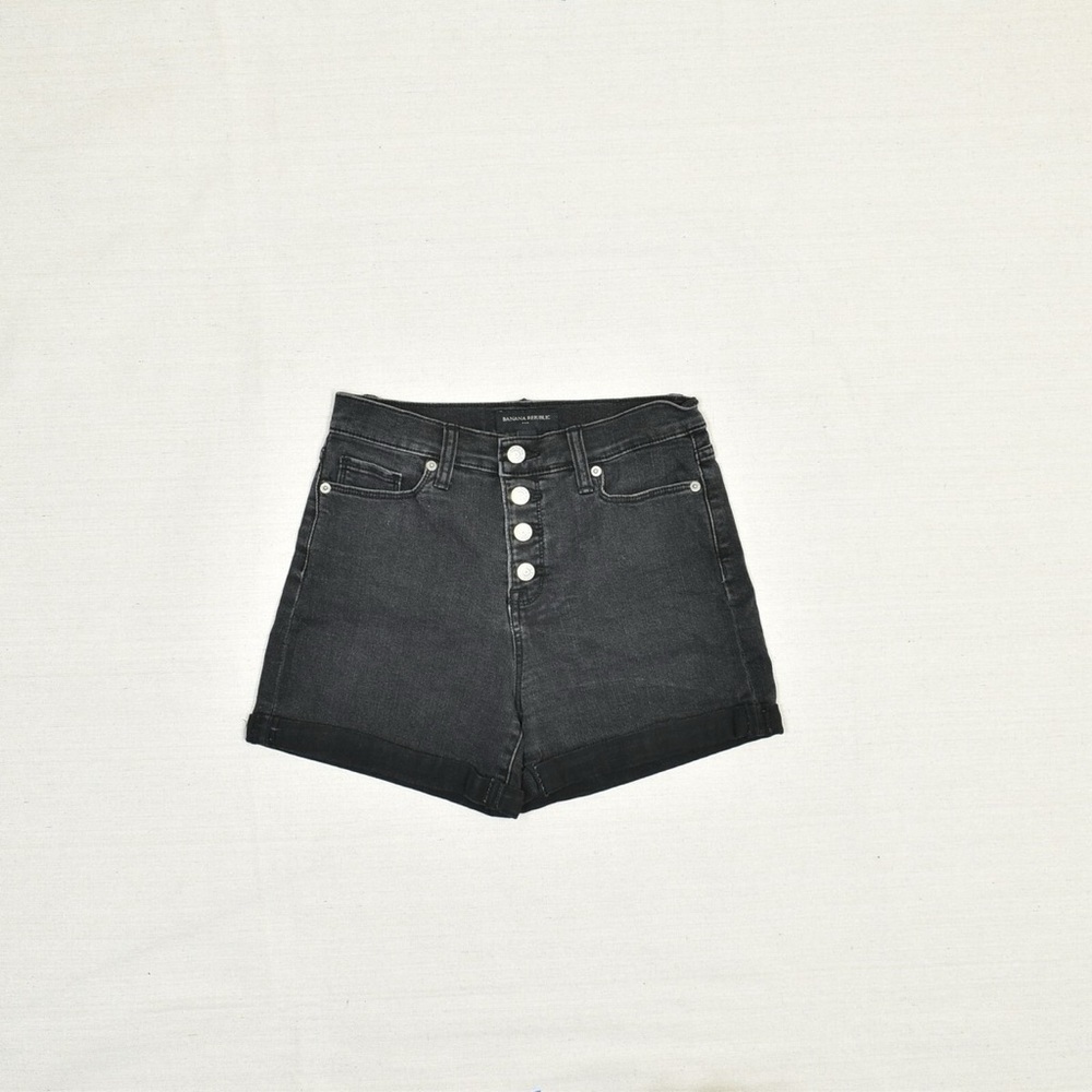 Banana Republic Women Button Fly Cotton Blend Black Size 29/8  High Rise